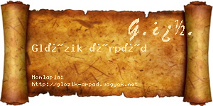 Glózik Árpád névjegykártya