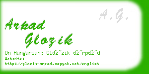arpad glozik business card